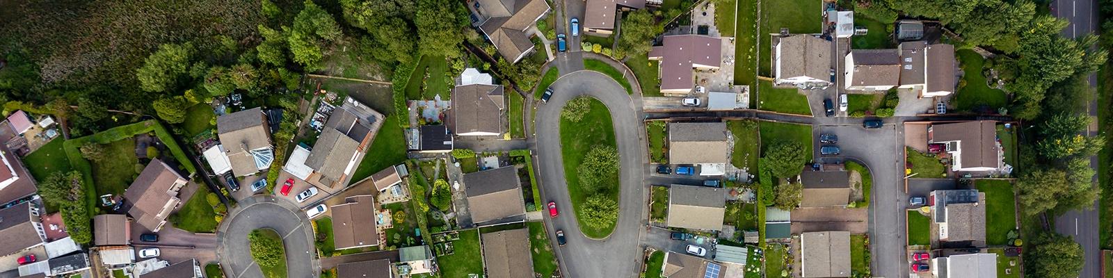 Aerial View of a Residential Neighborhood