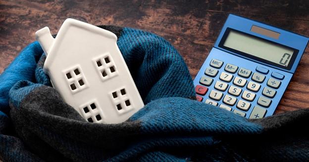 Small Model of House with Calculator