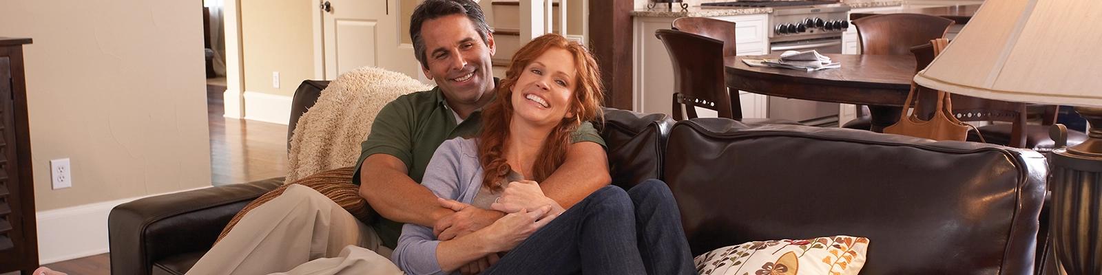 Home Interior with Happy Family