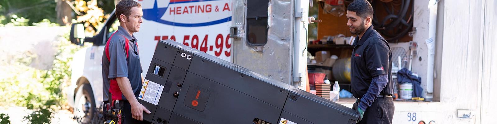 HVAC Installation Near Me: HVAC Technicians Delivering an HVAC Unit